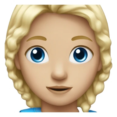 Child with blonde hair blue eyes sticker