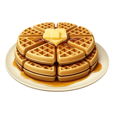 Realistic Waffles in a plate sticker