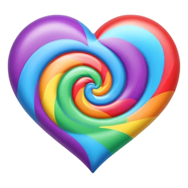 heart with rainbow swirl sticker
