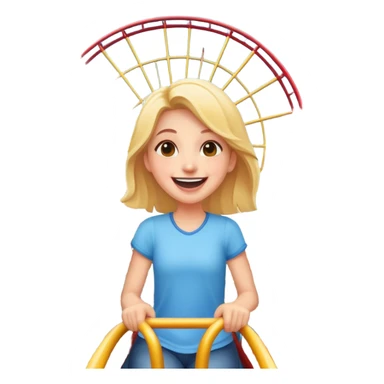 person excitedly going to an amusement park, with a roller coaster or ferris wheel in the background sticker