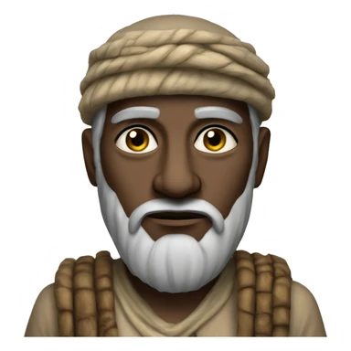 Mesopotamian inhabitant serious, photorealistic sticker