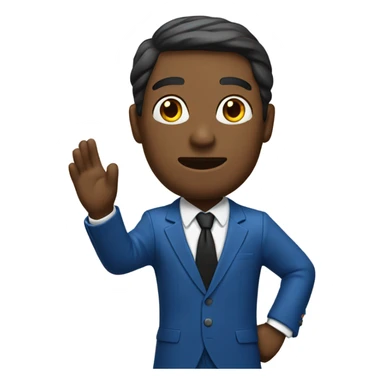 Man with blue suit and black tie preaching  sticker