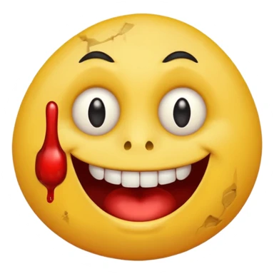 a cursed yellow emoji circle with rock on hands and he looks super drunk sticker