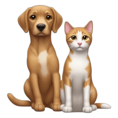 Un chien et Amoure d’un chat sticker