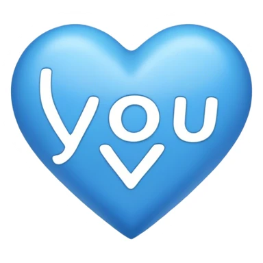 Blue heart either the words I Love You Ry sticker