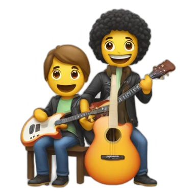 A man playing guitare and another playing synthe sticker