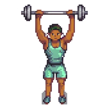 person lifting weights sticker