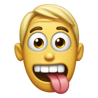 freaky emoji with tongue sticker