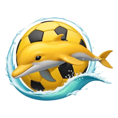 Yellow black dolphin cirkle wave soccerball sticker