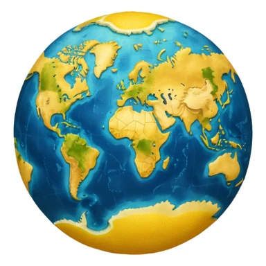 World Map in the shape of a lemon sticker
