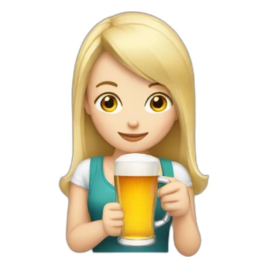 Blonde girl drinking beer sticker