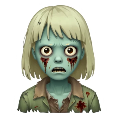 pessoa zumbi com franja sticker
