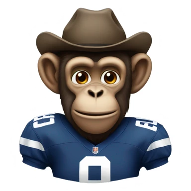 Monkey wearing a cowboys jersey sticker