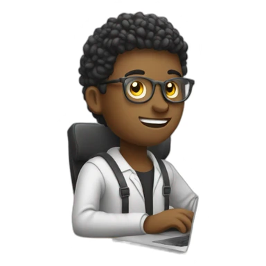 Freelance working on a laptop with crypto coin sticker