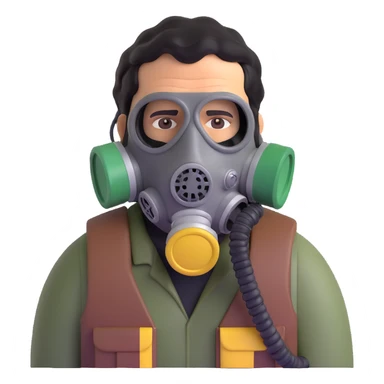pablo escobar wearing a gas mask sticker