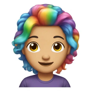 rainbow hair sticker