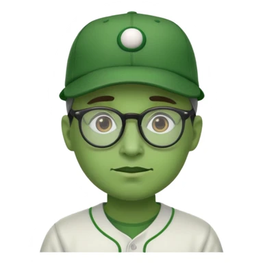 glasses brocoli with baseball hat sticker