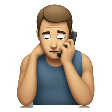 Depressed Guy Watching phone sticker