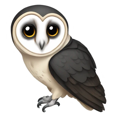 curious black barn owl staring at you sticker