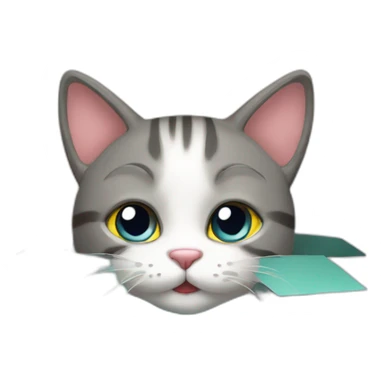 cat from gift box sticker
