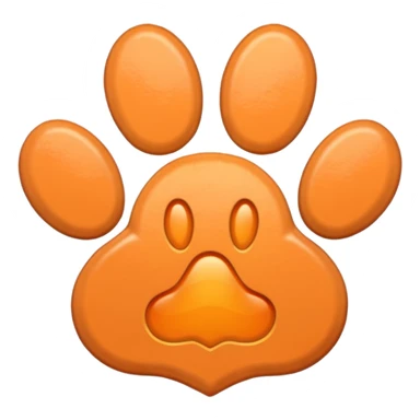 a pale pastel orange pawprint sticker