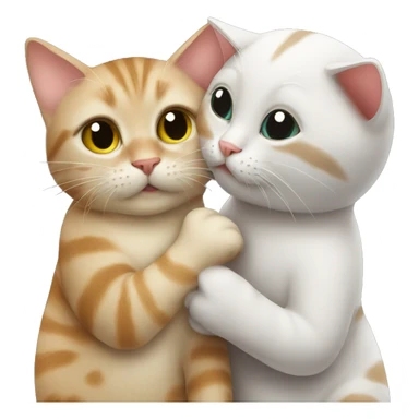 cat kisses cat sticker