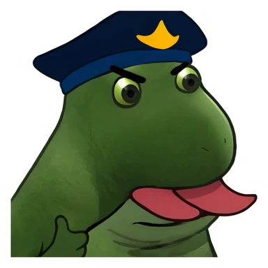 Bald man long beard tongue out  sticker