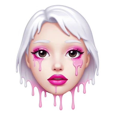 White paint dripping from pink lips sticker