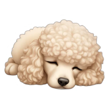 cream mini poodle sleeping sticker