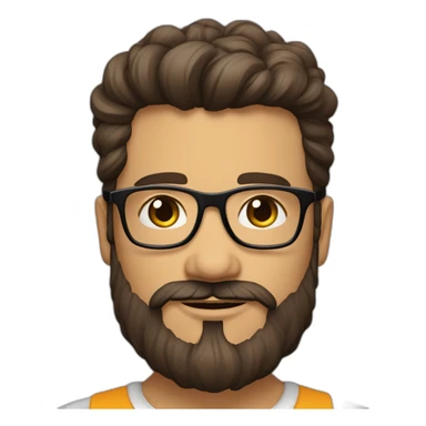 DA SILVA brun cheveux court barbe de 3 jour porte lunette VILLARS sticker