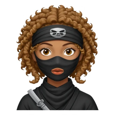 Mujer bandida con rulos 👩🏻🥷🏻
 sticker