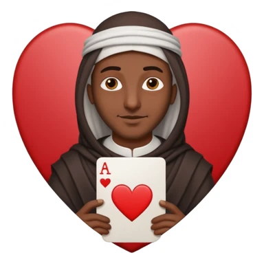 arab man on a heart-shaped playing card sticker