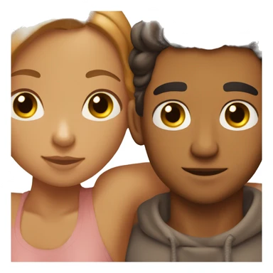 A guy who is light skinned cuddling with a caramel complexion girl  sticker