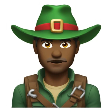 Fierce male ranger wearing santa hat sticker