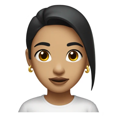 Midtomed girl with black hair and gold tilak  on her forehead with black flowing hair and wearing a white t-shirt with the words Crysis in American typeface font. sticker