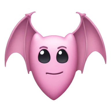 pastel pink heart with bat wings sticker