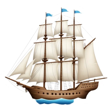 A large ship sailing on the sea with tall masts sticker