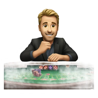 Gambling on a craps table sticker