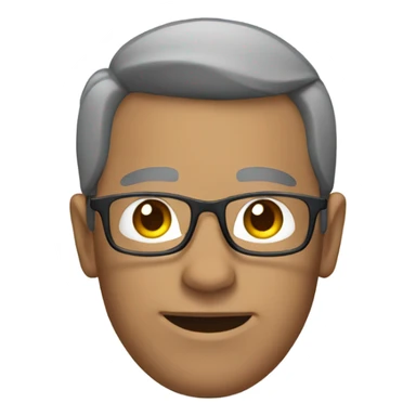 man gray ponytail glasses sticker