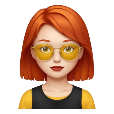 red head girl with yellow sunglasses sticker