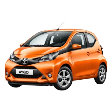 Make an emoji of an orange Toyota aygo sticker