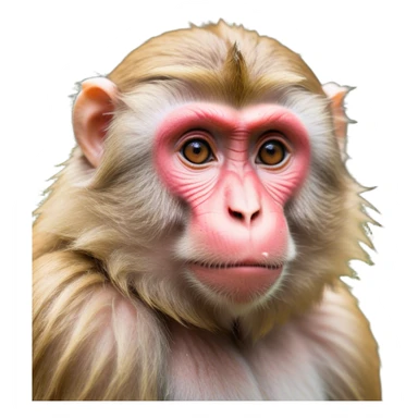 Cinematic Noble Macaque Portrait Emoji, Poised and regal, with a smart, agile build and expressive, deep-set eyes, adorned with soft, detailed fur and a dignified expression, Simplified yet sharp and sophisticated features, highly detailed, glowing with a soft, natural radiance, high shine, intelligent and commanding, stylized with an air of primate nobility, focused and alert, soft glowing outline, capturing the essence of a watchful and confident guardian that appears ready to leap out of the screen with effortless authority! sticker