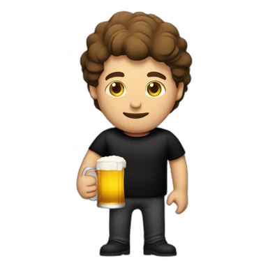 Man with a black shirt written BBS on it holding a glass of beer sticker