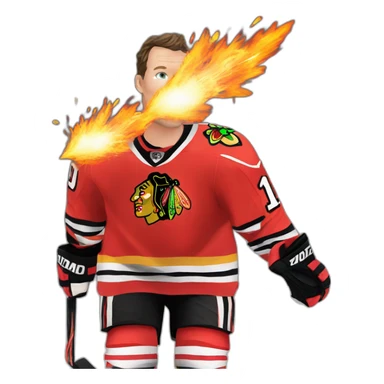Jonathan Toews as a fire cracker sticker