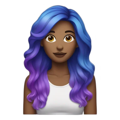 Woman with blue and purple ombre hair sticker