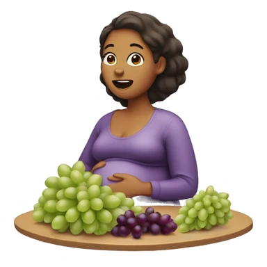 Pregnant lady eating grapes sticker
