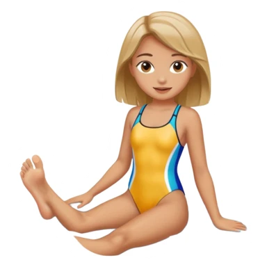 Draw a girl in a swimsuit who shows her foot sticker