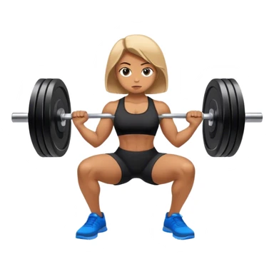 black clothes blue shoes barbell squats sticker