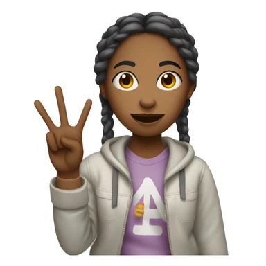 Crazy girl holding up two peace signs sticker