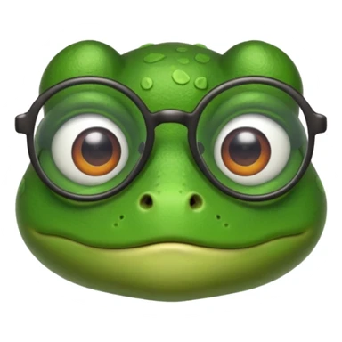 kid frog with eye glass sticker
